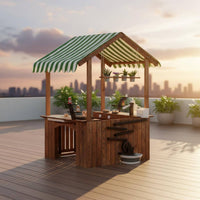 Wooden Outdoor Playhouse Sink Area Play Kitchen Playhouse for Backyard