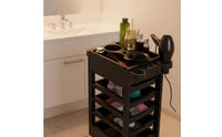 5 Tier Salon Trolley Dye Bowl Holder Hair Coloring Trolley Rotating Top Tray