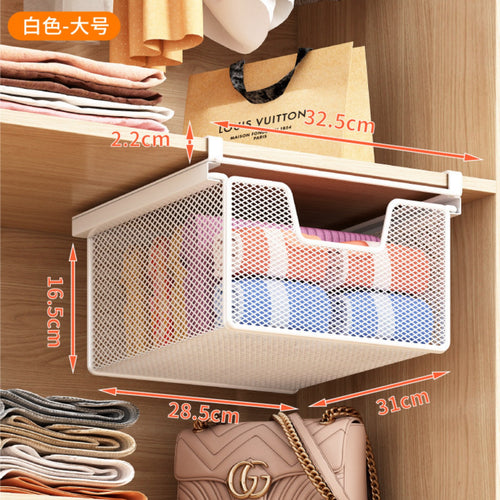Wardrobe Mesh Storage Basket Space Saving Hanging Slide-out Drawer Multipurpose