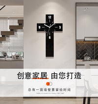 Modern Silent Cross Wall Clock with Acrylic Frame for Commercial Spaces