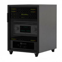 Home Theater Amplifier Cabinet Mobile Wheels AV Equipment Rack Cabinet Locking Casters Glass Door Audio Stand for Audiophiles, KTV