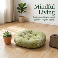 Round Floor Cushion, Living Room Seat Pad, Linen Buttock Cushion, Thickened PP Filling, Elegant Latt - Image 5
