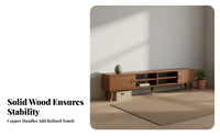 Solid Wood TV Cabinet Large Capacity Storage Modern Entertainment Center Low Profile Media Console Easy to Clean Suitable for Small Apartment Dwellers Living Room