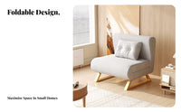 Single Fold-Retractable Lounger Foldable Multi-Position Armchair Bed Space-Saving Easy to Reshape for Office Workers, Balcony