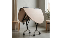 Round Folding Table Foldable Design Rolling Folding Table Easy to Clean