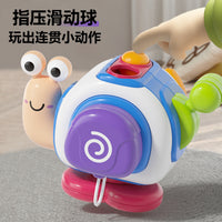 新品婴儿益智蜗牛忙碌球宝宝认知玩具蒙氏早教多功能感统手抓球批