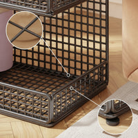 Home Gym Storage Rack Wirefitness Storage Rack Mat Storage Rack Large Capacity Gym Organizer with Side Compartment for Fitness Enthusiasts, Yogis