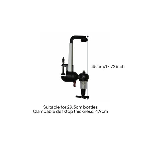 Clamp-on Bottle Dispenser Metal Drinkware Transparent