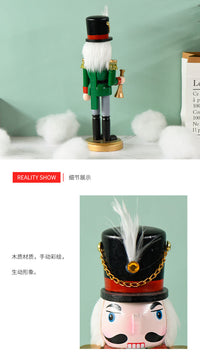 25cm King Nutcracker Christmas Decoration European Style Wooden Figurine