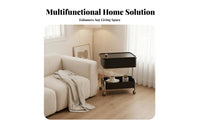 3-Tier Rolling Shelf with Tabletop Lockable Wheels Side Table Space Saving