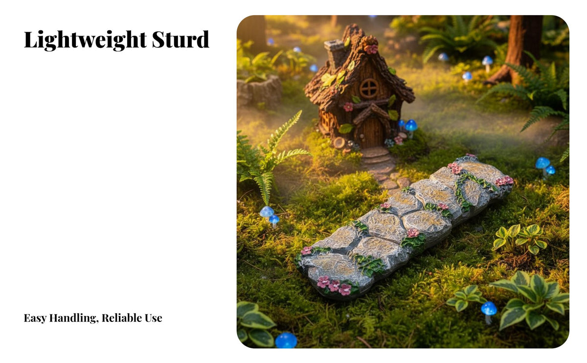 Small Landscape Walkway DIY Miniature Stone Path Realistic Miniature Stepping Stone Road for Miniaturists, Hobbyists