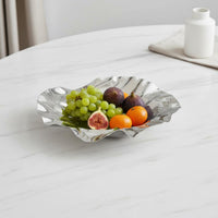 Irregular Fruit-Shaped Plate Versatile Wavy Stainless Steel Tray Rust-Resistant Stainless Steel Platter for Kitchen, Entryway