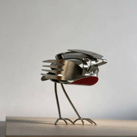 Robin Figurine Handmade Look Scrap Metal Bird Decor Rustic Aesthetic