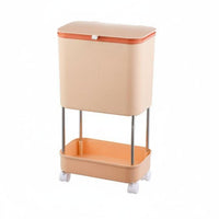 Damp-Dry Separation Bin With Wheels Multi-Layer Trash Can Large Capacity Multi-Compartment  for Elderly, Narrow Areas