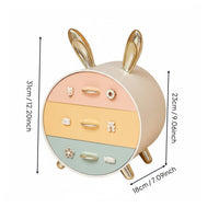 3 Layer Desktop Drawer Cute Desktop Drawer Bunny Storage Box for Dorm Room, Bedroom