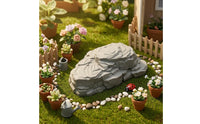 Layered Design Miniature Rock Stepped Edges Stacked Stone Prop Carved Texture Miniature Rock Stones Gray Finish for Small-Scale Scene