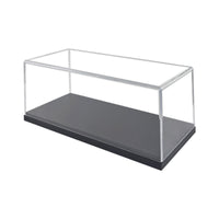Acrylic Display Case Clear Box Case with Wood Base Rectangular Acrylic Showcase with Wood Base for Desk