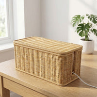 Rattan Design Power Strip Cover Heat-Dissipating for Office, Living Room