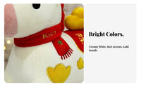 Chinese Astrological Horse Stuffed Cute Design Horse Stuffed Toy White Horse Stuffed Doll Comfortable to Feel Festive Decoration