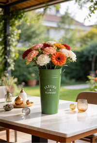 American Iron Flower Bucket for Fresh or Dried Flowers