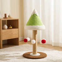 Cat Scratching Column with Toys Comfortable Cat Scratcher with Sisal Post Stable Feline Furniture for Small Apartments