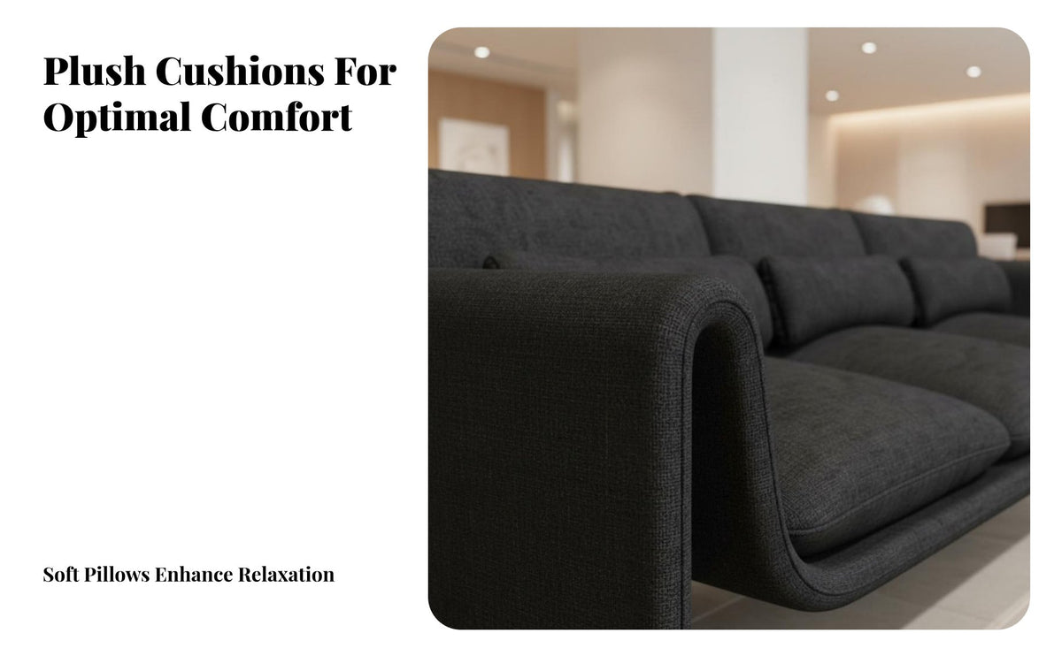 Minimalist Design Waterfall Arm Couch Easy to Clean Living Room Furniture High-Density Foam Indoor Seating Ergonomic for Apartment Dwellers, Interior Designers, Beauty Salon, Clothing Shop, Reception Area, Small Areas