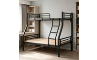 Space-Saving Mother-and-Child Bunk Bed Heavy-Duty Metal Bunk Bed with Ladder Stable Furniture No Box Spring Needed for Families, Kids, Teens, Bedroom, Dormitory