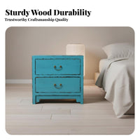 Single-Door End Cabinet Distressed Finish Bedside Table Vintage Design Decorative Metal Latch for Adults, Bedroom, Small Spaces