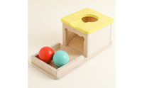 Motor Skills Object Permanence Box Developmental Object Permanence Box with Tray Cognitive Ball Drop Toy with Drawer Child-Friendly for Babies, Toddlers, Daycare