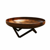 Portable Steel Fire Pit, Wood Burning, Outdoor Use