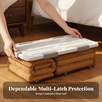 Flat Rolling Box Lowheight Design Underbed Bin particlesresistant for Bedroom, Parents