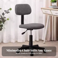 Armless Low-Back Task Chair Ergonomic Desk Seat Easy Assembly for Teenagers