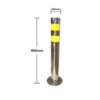 Stainless Steel Bollard Rust-Proof Reflective Safety Post Waterproof for Garage