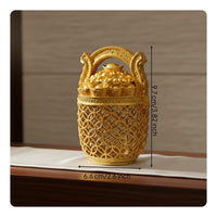Gold Auspicious Pail Abundance Gold Ingot Decor Gift for Living Room
