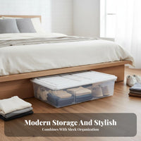 Wheeled Clothes container Slim Design Underbed Container Space-Saving for Under Bed