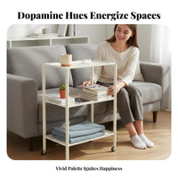 2-Tier Rolling mobile trolley With casters 2-Tier Utility mobile trolley space-efficient Size for Living Room