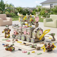 DIY Screw Toy with Train Base Hands-on Take Apart Toy Train STEM Building Set Fine Motor for Children, Toddlers, Girls, Home, Playroom