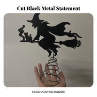 Enigmatic Witch Peak Ornament | Gothic Silhouette Design, Halloween Witch peak ornament