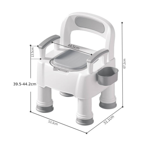 Bedside Commode Chair Non Slip Feet Adult Toilet Chair Adjustable Height Bedside Commode for Women, Indoor