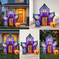 Inflatable Haunted House Halloween Haunted House Inflatable Yard Decoration Spooky Outdoor for Lawn