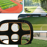 6-Hole Soccer Net Detachable Quick Setup Football Goal for Backyard