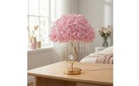 Rose Lamp Romantic Floral Table Lamp Decorative Pink for Girls, Bedroom, Nightstand