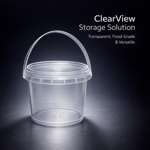 Bucket Lid Carry Handle Storage Container, Transparent Storage Bucket Lid, Handle Storage Unit Conta - Image 2