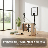 Pilates Exercise Chair Multi-Functional Pilates Stability Chair Muscle Strengthening Stretching Stretch Instructor Improves Posture for Home Gym Users, Adults, Women, Workout, Living Room