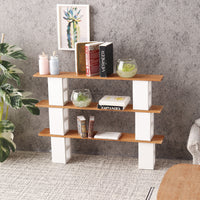 Miniature Cherry Wood Brick Bookshelf for Dollhouse