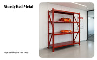 Electrostatic Spray Finish Fire Equipment Storage Rack High Load Capacity Fire Station Gear Rack Easy Assembly Heavy Duty Metal Shelf Modular Design for Business Owners, Warehouse Workers, Workshop, Garage, Basement, Office