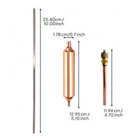 Copper Strainer Dryer and Access Valve Set Universal Fit Refrigerator Strainer Dryer Kit Leak-Resistant Seal 1/4 Inch Refrigeration Service