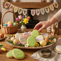 Easter Cookie Cutter Set, Large Stainless Steel Biscuit Moulds with Safe Edge, Food Grade Egg Baking Shapes for Fondant, Sandwiches & Holiday Kitchen Party