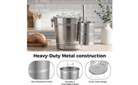Stainless Steel Ice Scooper for Ice Maker Open Top Drainage Holder Set Kitchen Utility