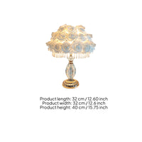 Lamp with Rose Shade Decorative Crystal Table Lamp Romantic Elegant for Women, Bedroom, Nightstand